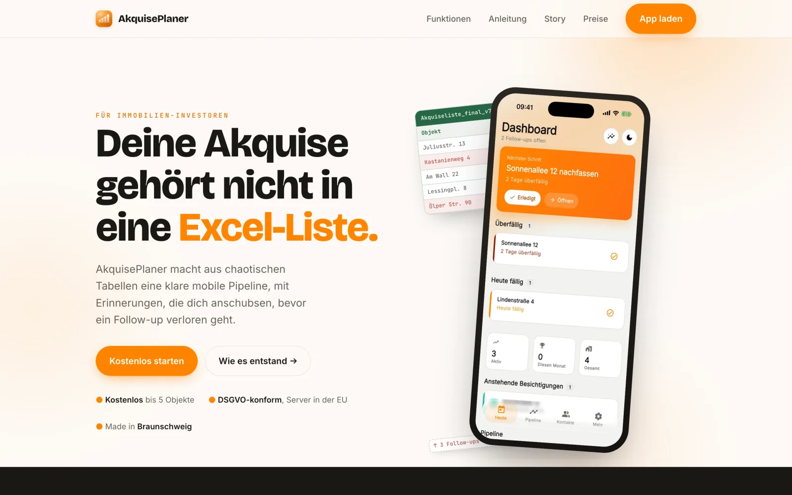 AkquisePlaner Website Startseite